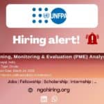 Planning, Monitoring & Evaluation (PME) Analyst UNFPA United nations jobs in India by NGO Hiring