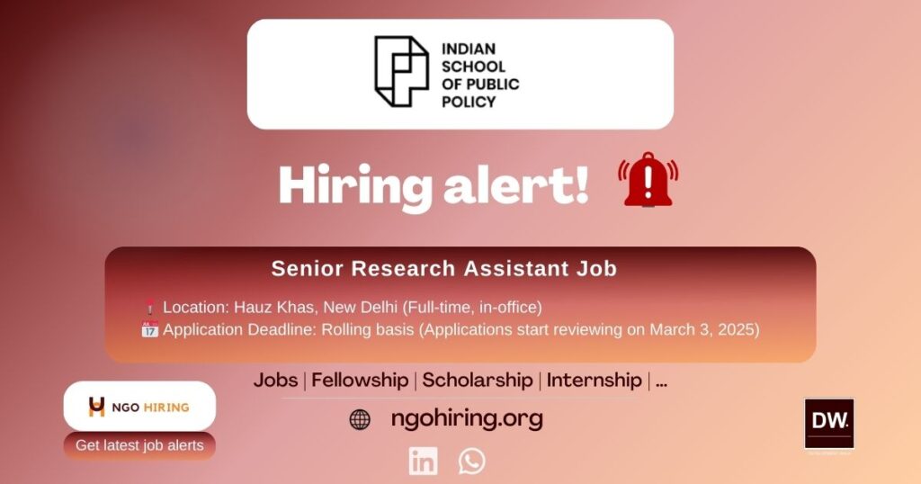 Senior Research Assistant Jobs in New Delhi by NGOHiring